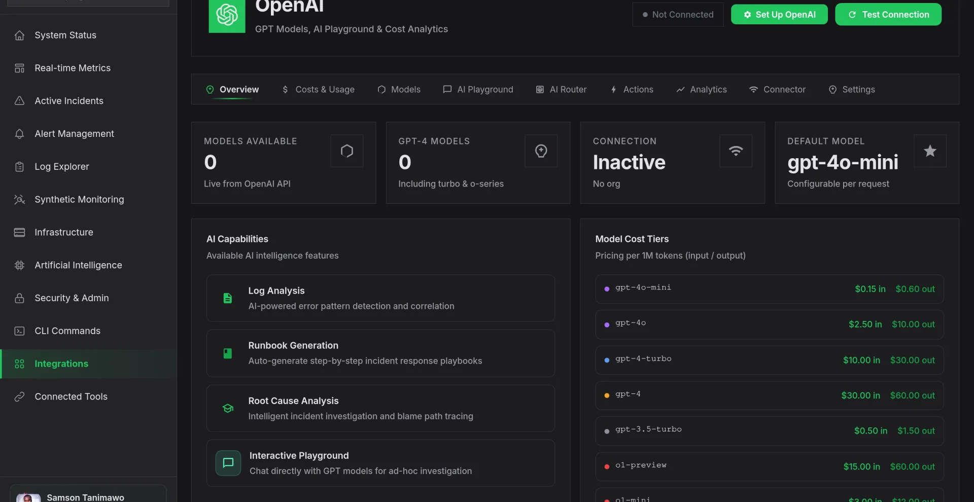 Nova AI OpenAI integration: GPT models, AI capabilities and per-model cost tiers