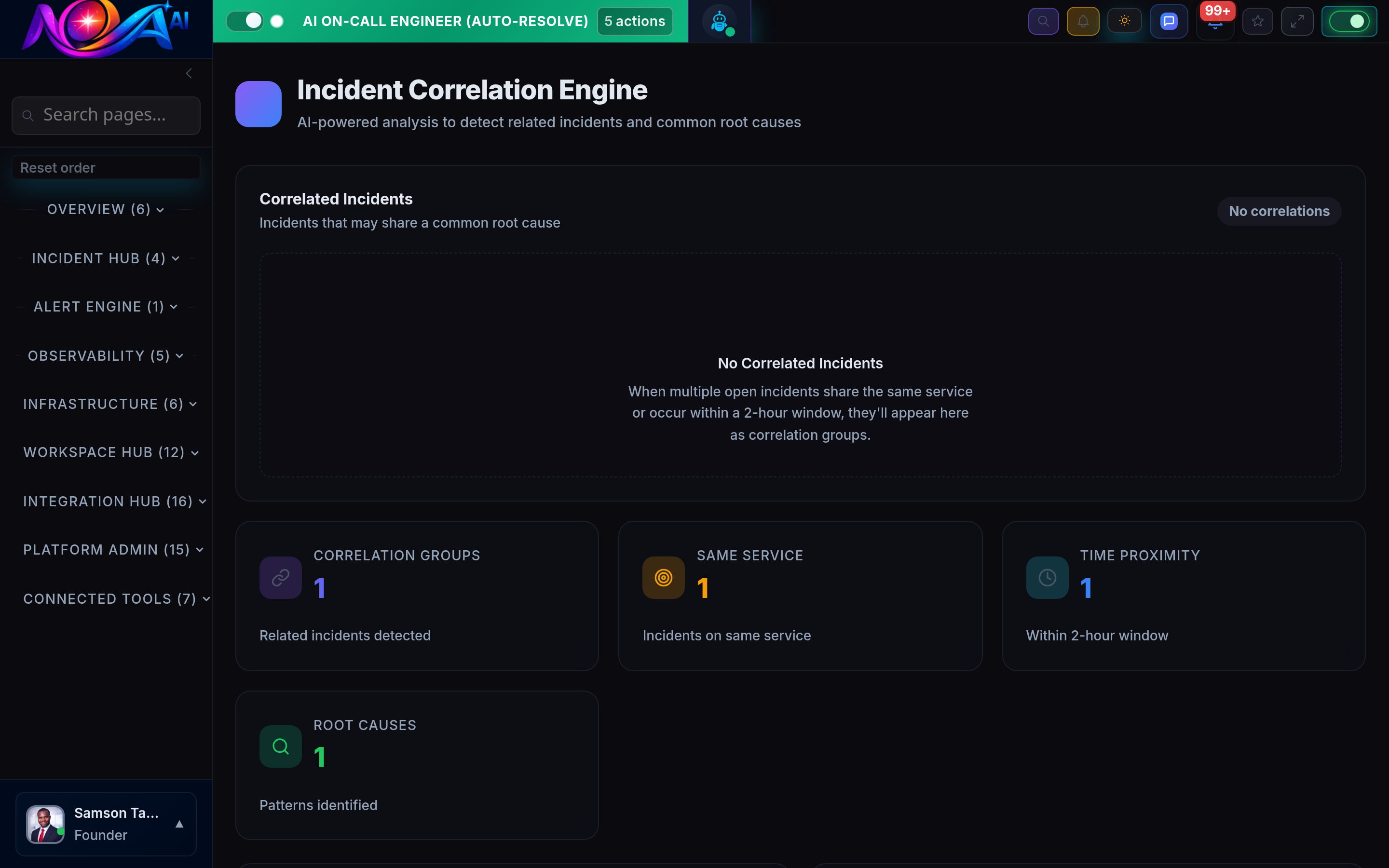 Nova AI Incident Correlation Engine